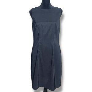 Alyx Elegant Sleek Sleeveless Pleated High Neck Size 8 Black Mini Dress